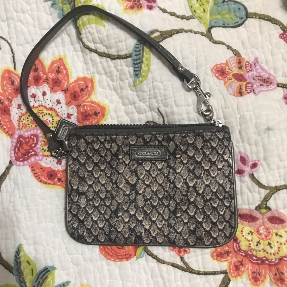 Coach fabric wristlet/wallet